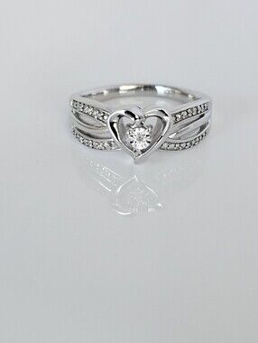 Genuine Diamond Ring Sterling Silver With Original Paperwork From Kay Jewelers!